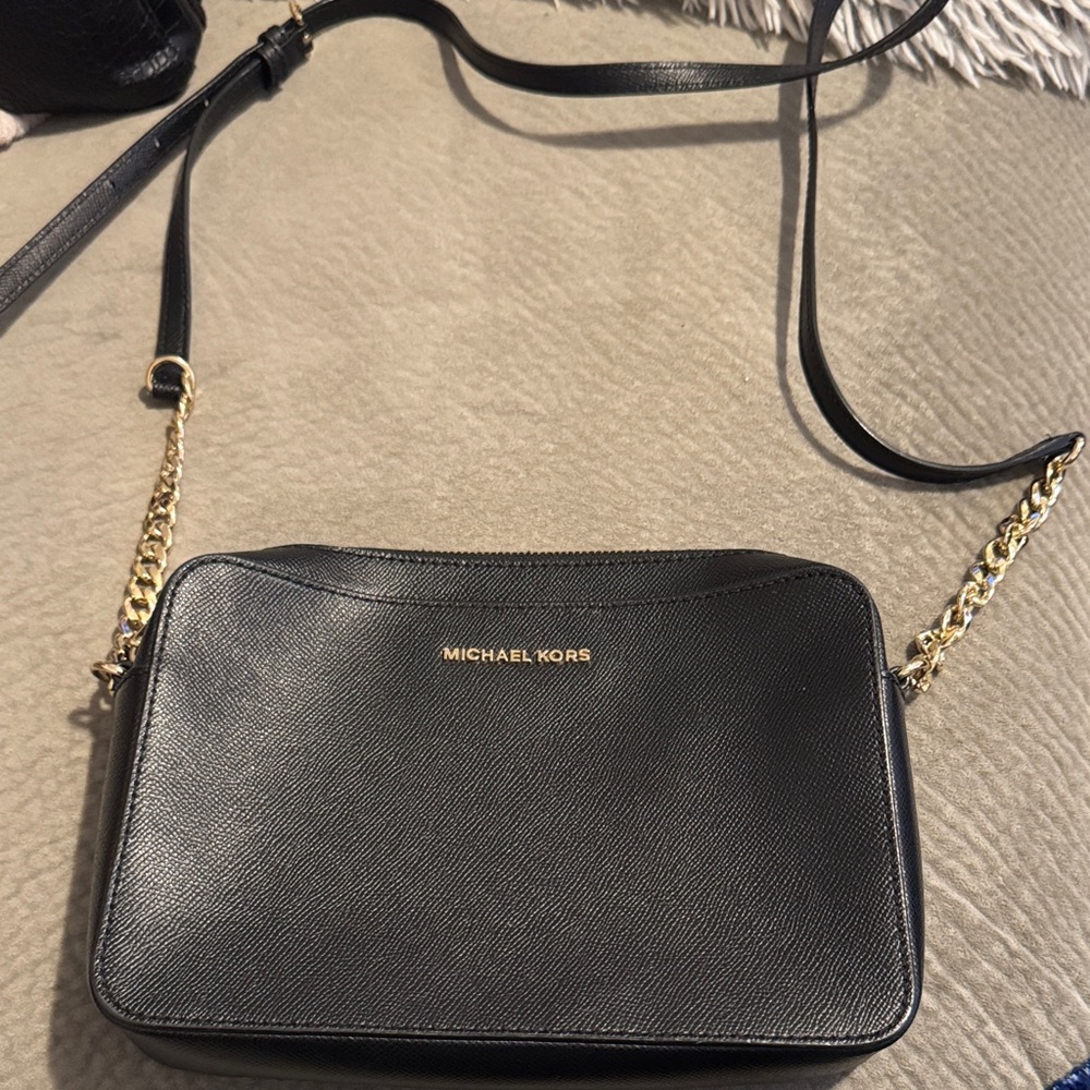 Michael Kors Black and Gold Crossbody Bag
